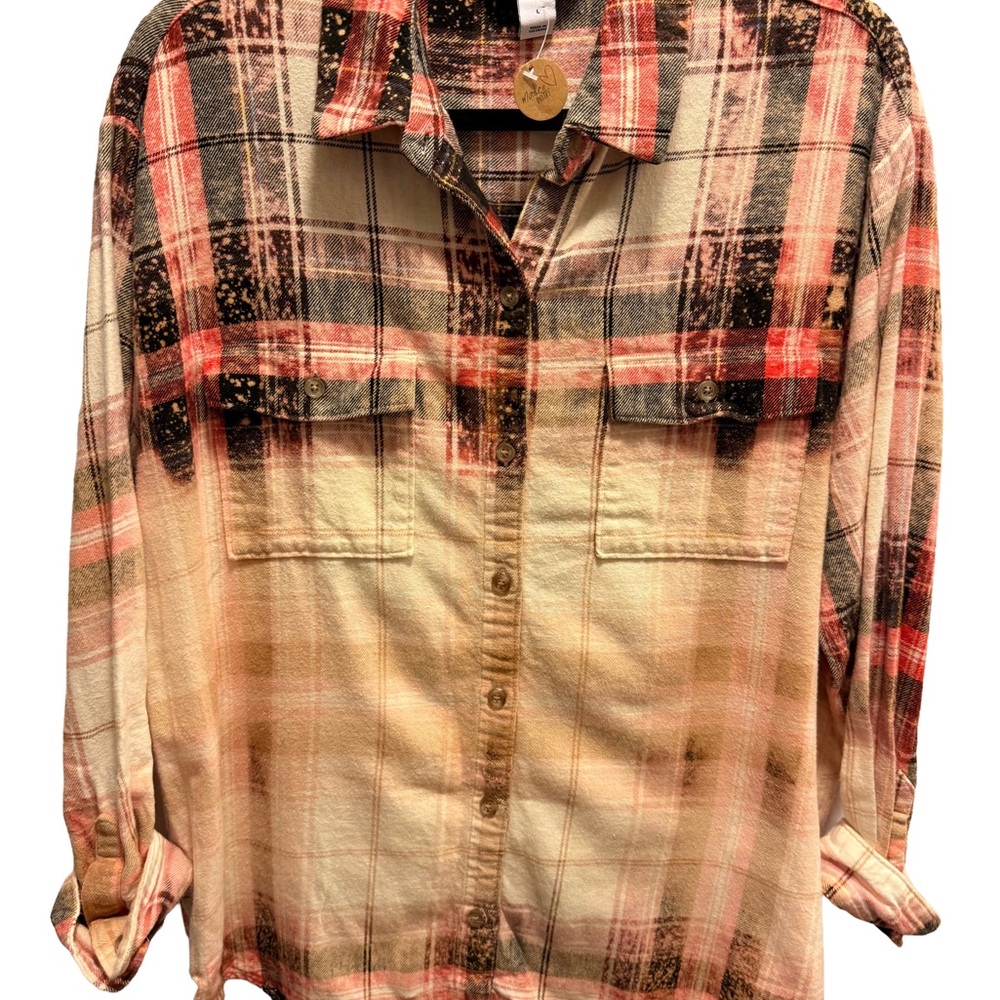 Upcycled Reverse Dye Flannel Shirt